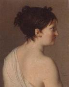Elise Bruyere Study of a young woman,half-length,in profile,wearing a white robe France oil painting reproduction